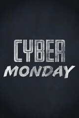 Close-up of Cyber Monday sale sign