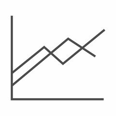 Line graph over white background