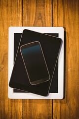 Technology on desk with copy space