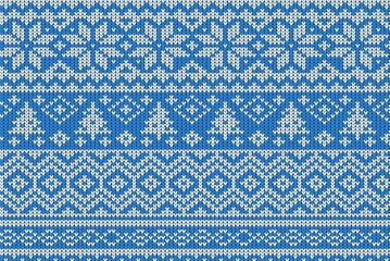 Knitting Christmas vector background snowflakes