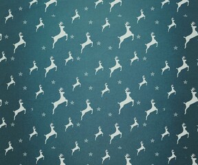 Blue and white reindeer pattern