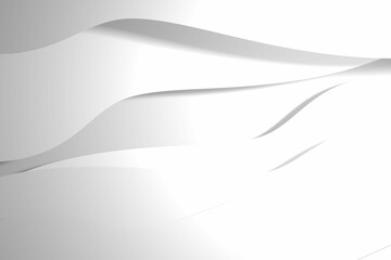 Overlapping gray and white wave forms are flowing across transparent background in flat design