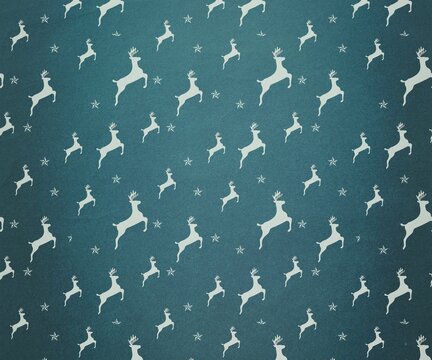 Blue and white reindeer pattern