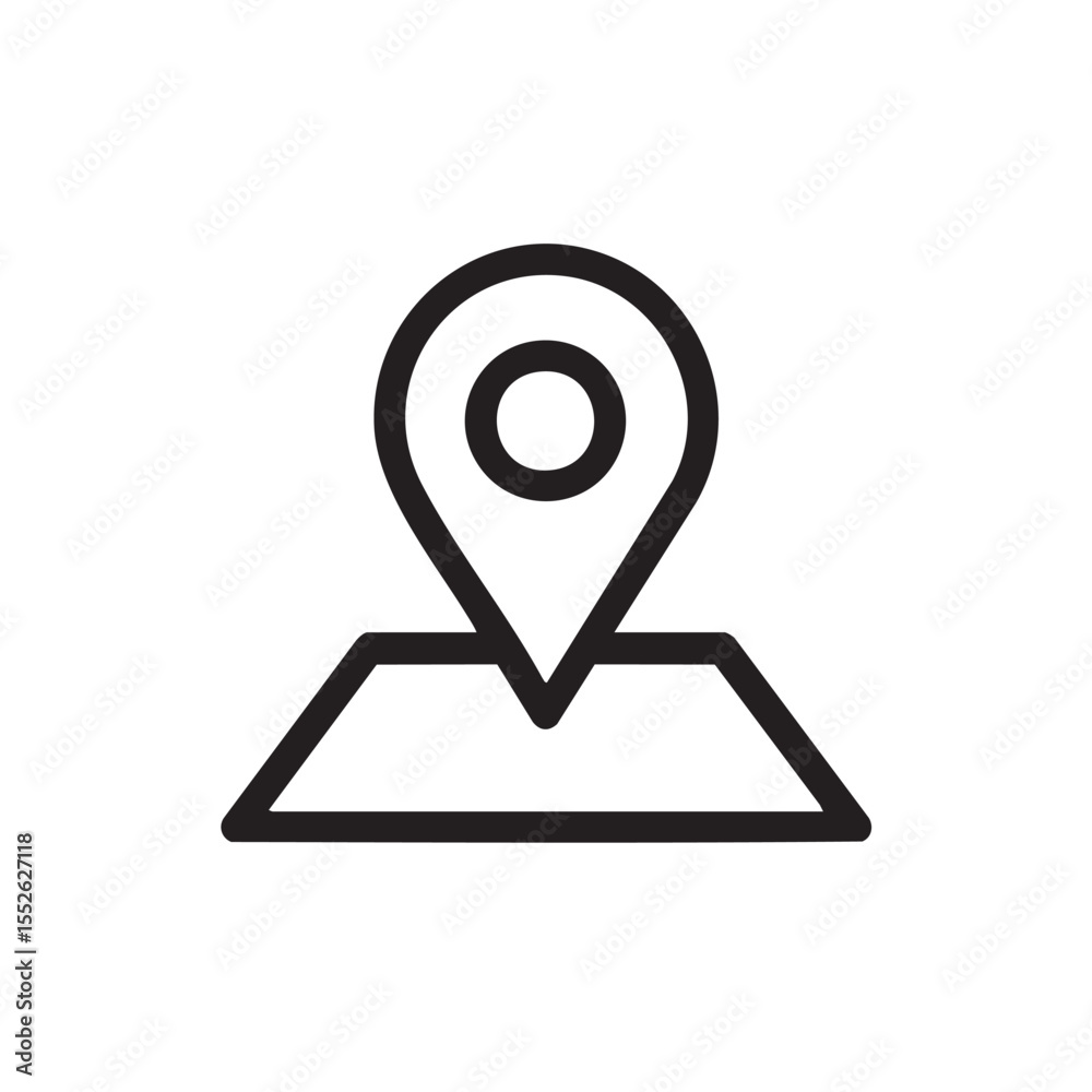 Poster simple outline icon of a map pointer