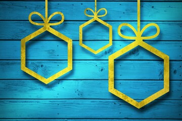 Obraz premium Christmas decorations over wood