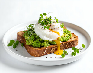 Gourmet Avocado Toast Recipe Poached Egg, Microgreens & Sesame Seeds