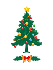 christmas tree isolated on white