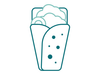 Shawarma icon. Fast food outline icon. Simple junk food and street food vector illustration in modern thin line style.