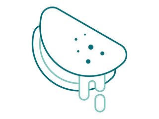 Quesadilla icon. Fast food outline icon. Simple junk food and street food vector illustration in modern thin line style.