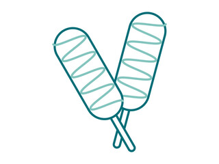 Corn dogs icon. Fast food outline icon. Simple junk food and street food vector illustration in modern thin line style.