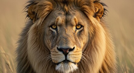 Naklejka premium Majestic Lion in Ultra HD Portrait background