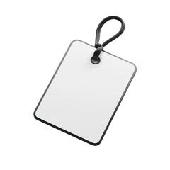 White Hangtag Mockup with Black Border String Price Tag Gift Tag Label on Transparent Background