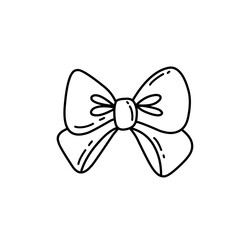 hand drawn bow ribbon line icon