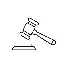Gavel Icon Line Art Legal Justice Symbol