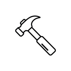 Simple Black Line Hammer Icon