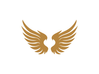 Vector Illustration of Gold Wings Symmetrical Design