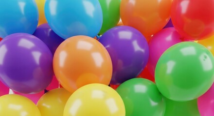 Brightly Colored Balloons Filling the Frame for a Celebration