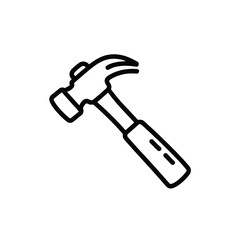 Simple Outline Illustration of a Hammer