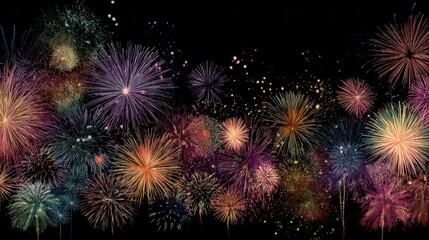 Firework Overlay. Festive glow of celebration lights for New Year Eve