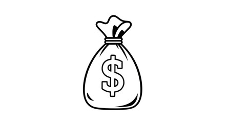 bag with dollar sign, wealth icon, money pouch, finance icon, investment icon, savings bag, money symbol icon, banking icon, dollar bag, economic icon