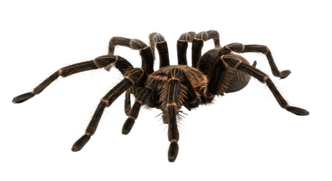 Tarantula Closeup on White Background.