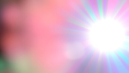Soft pink and light pastel background with vibrant sunburst effect and color gradient