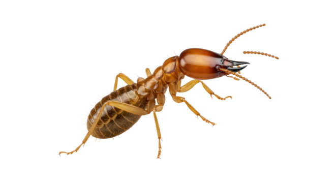 Termite Soldier CloseUp on White Background.