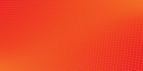 Polka dot pop art halftone pattern. Red dots on orange background