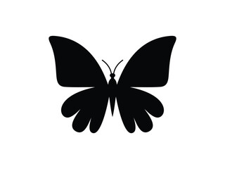 Clean and simple black butterfly icon. Great for logos, branding, fashion prints, and digital decoration.
