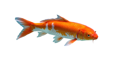 Vibrant Orange and White Koi Fish.