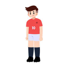 A standing soccer player