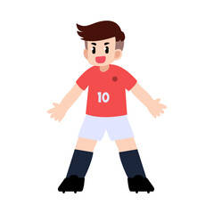 A celebrating soccer player