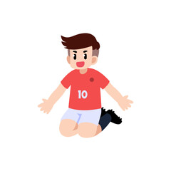 A soccer player celebrating