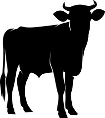 HD vector silhouette of cow animal. logo icon