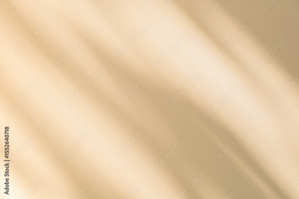 Poster wall interior background, studio and backdrops show products. with leaf shadow from window color bei