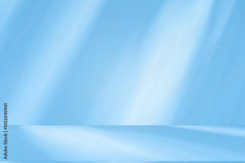 Poster wall interior background, studio and backdrops show products.with shadow from window color white and