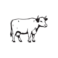 Cow Outline Vector Illustration silhouette