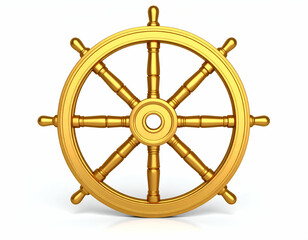 Golden Dharma Wheel Eight-Spoked Symbol of Enlightenment and Guidance