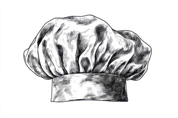 Hand Drawn Chef Hat. Culinary Uniform Illustration for Eatery Costume