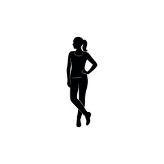 Beautiful Woman Silhouette Vector Illustration