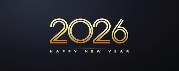 2026 Happy new year banner, Happy new year vector art and illustration template poster, banner, flyer, background	