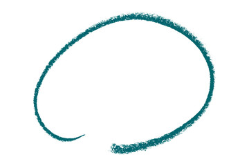 Green pencil highlight circle mark isolated on transparent background