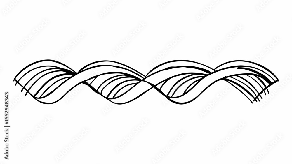 Aufkleber illustration of a stylized wave pattern with multiple curved lines in a repeating design element cre