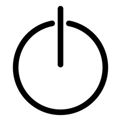 A clean and modern graphic represents the universal symbol for power. Use it to illustrate concepts of technology, energy, control, and on or off states in your designs.