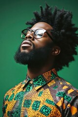 Young African-American man in suit, stands classroom with mathematical Confident African American