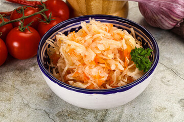 Homemade Fermented pickled cabbage sauerkraut