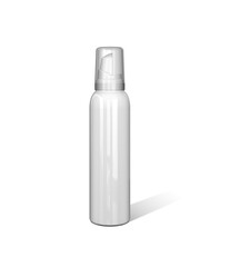 A sleek, white spray bottle with a pump top, designed for dispensing liquids or aerosols.