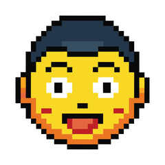 Fototapeta premium Pixel thinking face