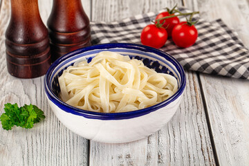 Boiled wheat asian udon noodles