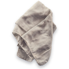 A folded, light-colored cloth, possibly a napkin or handkerchief, used for cleaning or decoration.